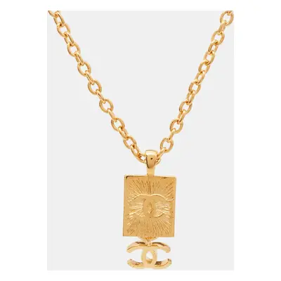 Chanel CC Lion Gold Tone Necklace