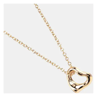 Tiffany & Co. K Rose Gold Open Heart Necklace