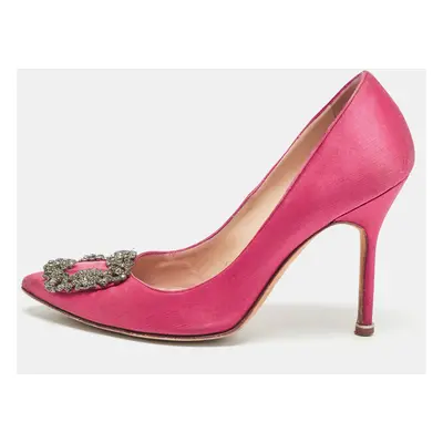 Manolo Blahnik Pink Satin Hangisi Pumps Size