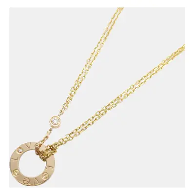 Cartier 18k Yellow Gold Love Diamond Double Chain Necklace