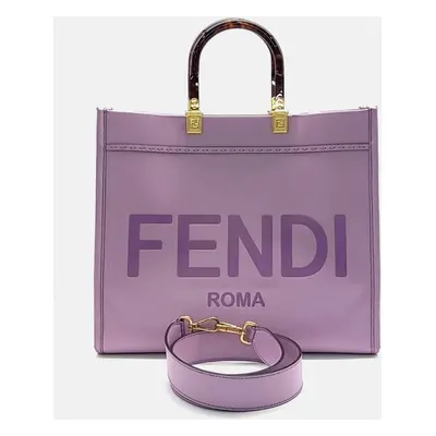 Fendi Purple Leather Fendi Sunshine Tote Bag