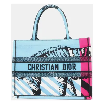 Christian Dior Book D-Jungle Pop Medium Canvas Tote Bag