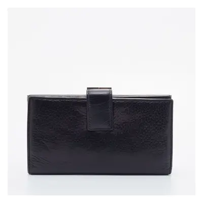 CH Carolina Herrera Black Leather French Continental Wallet