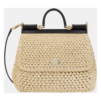 Dolce & Gabbana Beige Rafia Sicily Handbag