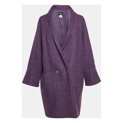 Chanel Purple Wool Double Breasted Coat