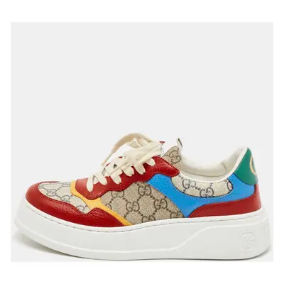 Gucci Multicolor Leather and GG Supreme Canvas Chunky B Sneakers Size