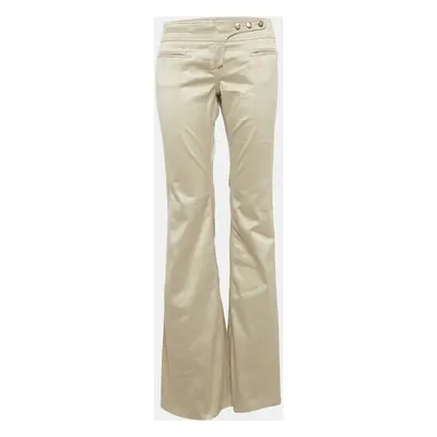 Roberto Cavalli Beige Cotton Wide-Leg Pants