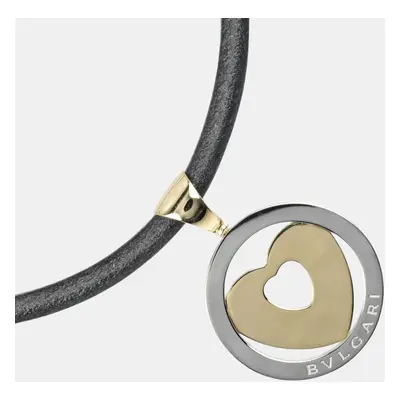 Bvlgari 18K Yellow Gold and Stainless Steel Tondo Heart Necklace