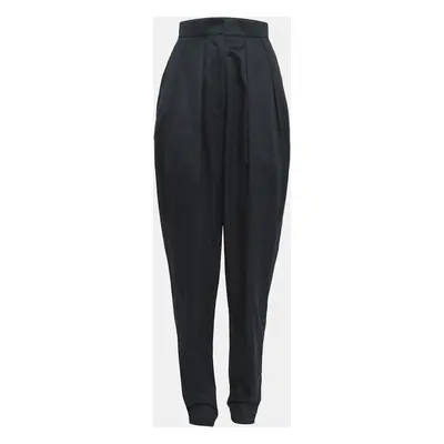 Yves Saint Laurent Black Cotton Pleated Trousers