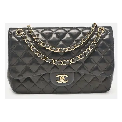 Chanel Black Quilted Leather Jumbo Classic Double Flap Bag