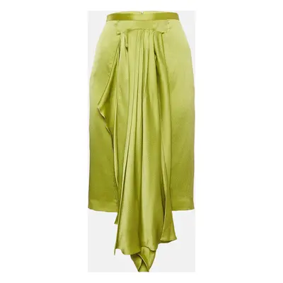 Christian Dior Green Silk Draped Pencil Skirt