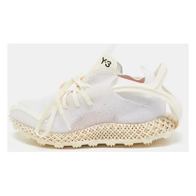 Y-3 White Knit Fabric Runner 4D Exo Low Top Sneakers Size