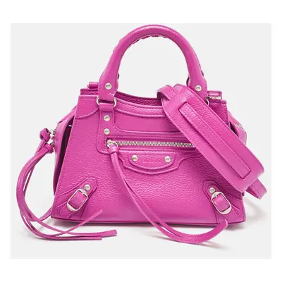 Balenciaga Pink Leather Mini Neo Classic City Tote