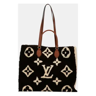 Louis Vuitton Brown Beige Mouton Monogram Teddy On The Go Gm Tote Bag