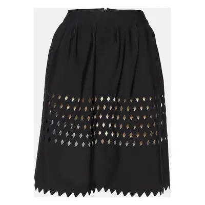 Fendi Black Jersey Cutout Detail Mini Skirt