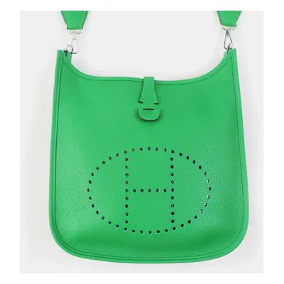 Hermes Green Evelyn Pm Bamboo Shoulder Bag