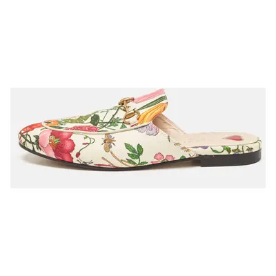 Gucci Multicolor Floral Canvas Princetown Horsebit Flat Mules Size 38.5