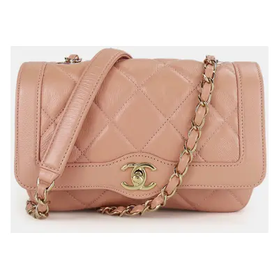 Chanel Peach Beige Leather Shoulder Bag