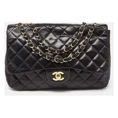 Chanel Black Quilted Leather Jumbo Classic Single Flap Bag