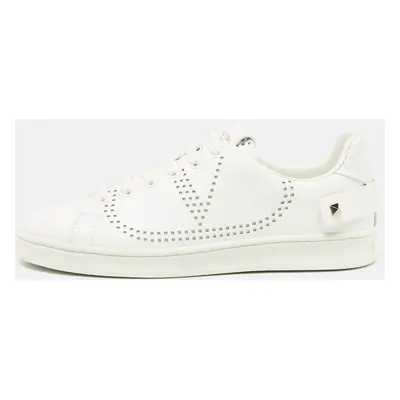 Valentino White Leather Backnet Sneakers Size