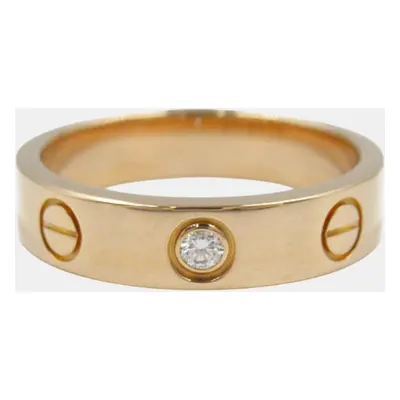 Cartier 18K Rose Gold and Diamond Love Band Ring EU