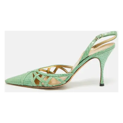 Dolce & Gabbana Green Python Leather Pointed Toe Pumps Size