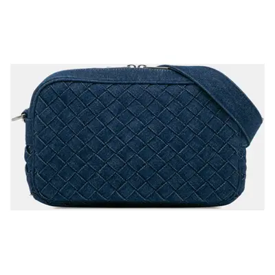 Bottega Veneta Small Denim Intreccio Camera Bag