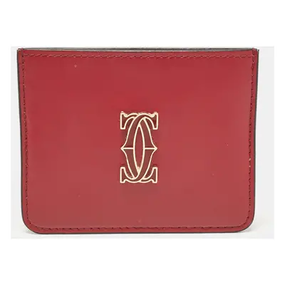 Cartier Dark Red Leather C De Cartier Card Holder