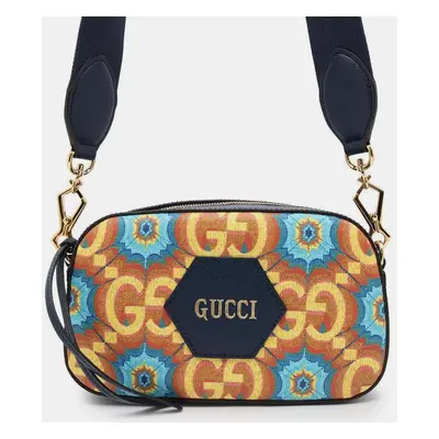 Gucci Blue/Yellow PVC Coated Canvas Leather Gg Kaleidoscope Shoulder Bag