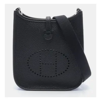 Hermes Black Leather Evelyne Tpm Shoulder Bag