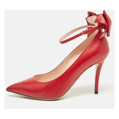 Gucci Red Leather Queen Margaret Pumps Size