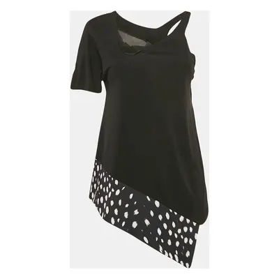 Just Cavalli Black Jersey Asymmetric Top