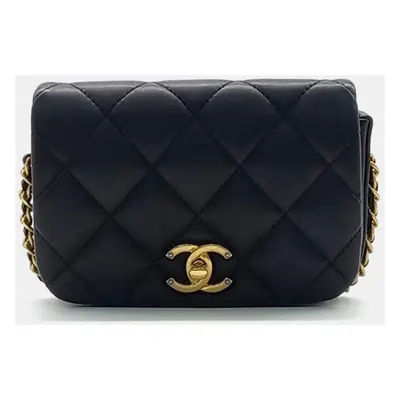 Chanel Black Leather Flap Chain Shoulder Bag