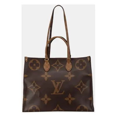 Louis Vuitton Brown PVC Leather Monogram Giant Reverse OnTheGo GM Tote Bag