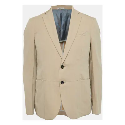 Armani Collezioni Khaki Beige Wool Blend Single Breasted Blazer