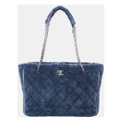 Chanel Blue Purple Multicolor Fabric Large Tote Bag