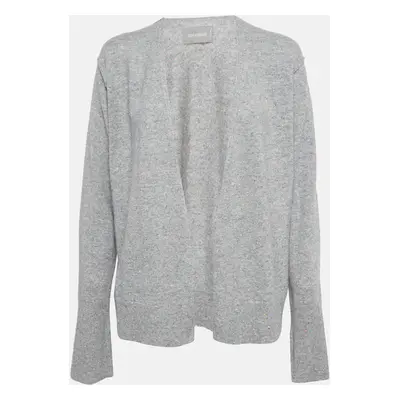 Zadig and Voltaire Grey Textured Cashmere Open Front Cardigan