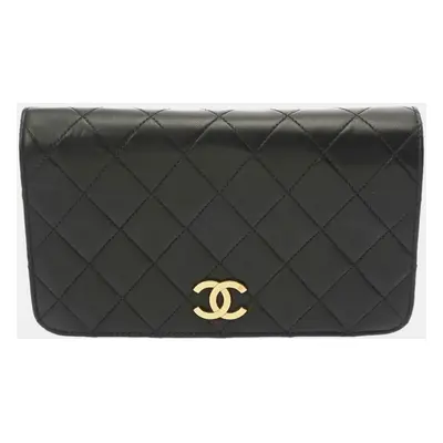 Chanel Black Lambskin Matelasse Chain Shoulder Bag