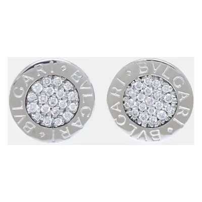 Bvlgari 18K White Gold and Diamond Bvlgari Bvlgari Stud Earrings