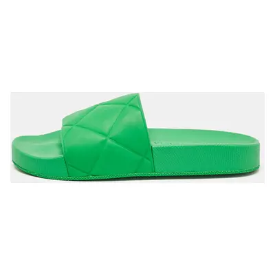 Bottega Veneta Green Rubber Pool Slides Size