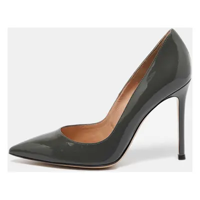 Gianvito Rossi Grey Patent Leather Plexi Pumps Size