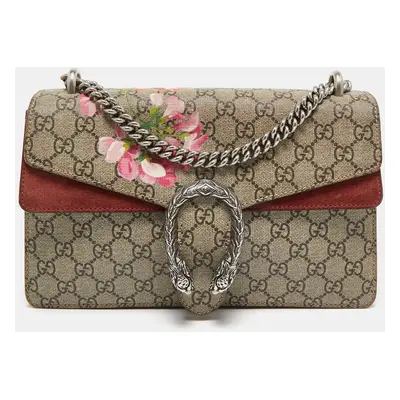 Gucci Pink/Beige GG Supreme Blooms Canvas Small Dionysus Shoulder Bag