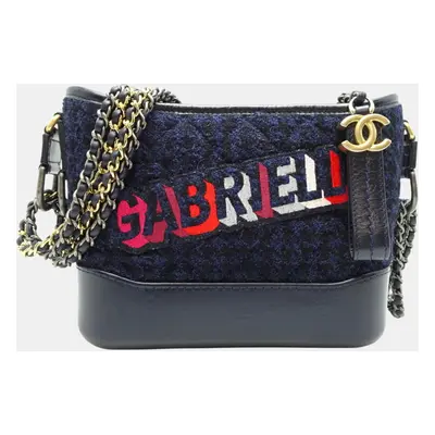 Chanel Navy Leather Gabrielle De Chanel Small Shoulder Bag