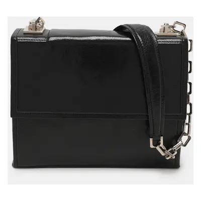 Bally Black Patent Leather Chain Shoulder Bag