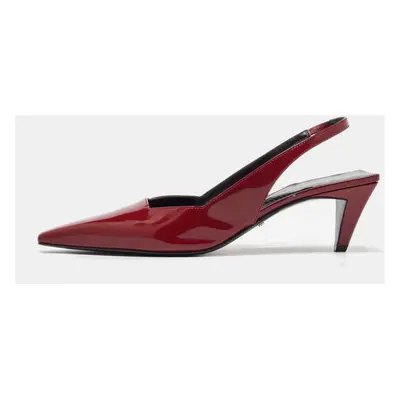 Gucci Burgundy Patent Leather Slingback Pumps Size