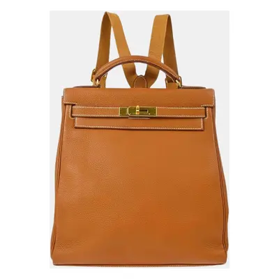 Hermes Gold Togo Kelly Ado Gm Backpack