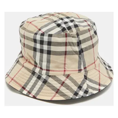 Burberry Beige Vintage Check Cotton Bucket Hat