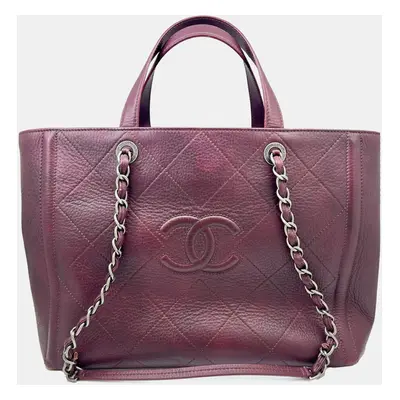 Chanel Wine Red Matelasse Tote bag