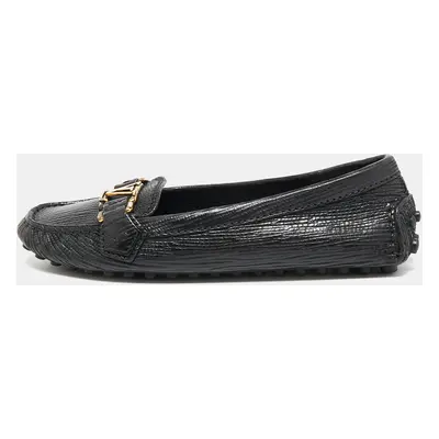 Louis Vuitton Black Leather Oxford Slip On Loafers Size