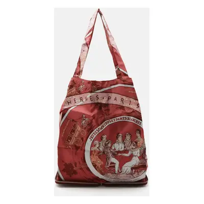 Hermes Red Leather Silky Pop Eco Tote Bag